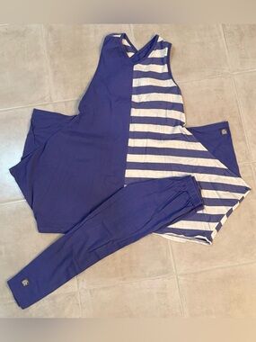 KidCuteTure Sz 12 Purple White Dress & Capris